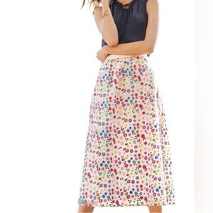 Boden Marjorie Organza Cream Floral Embroidered A-Line Skirt